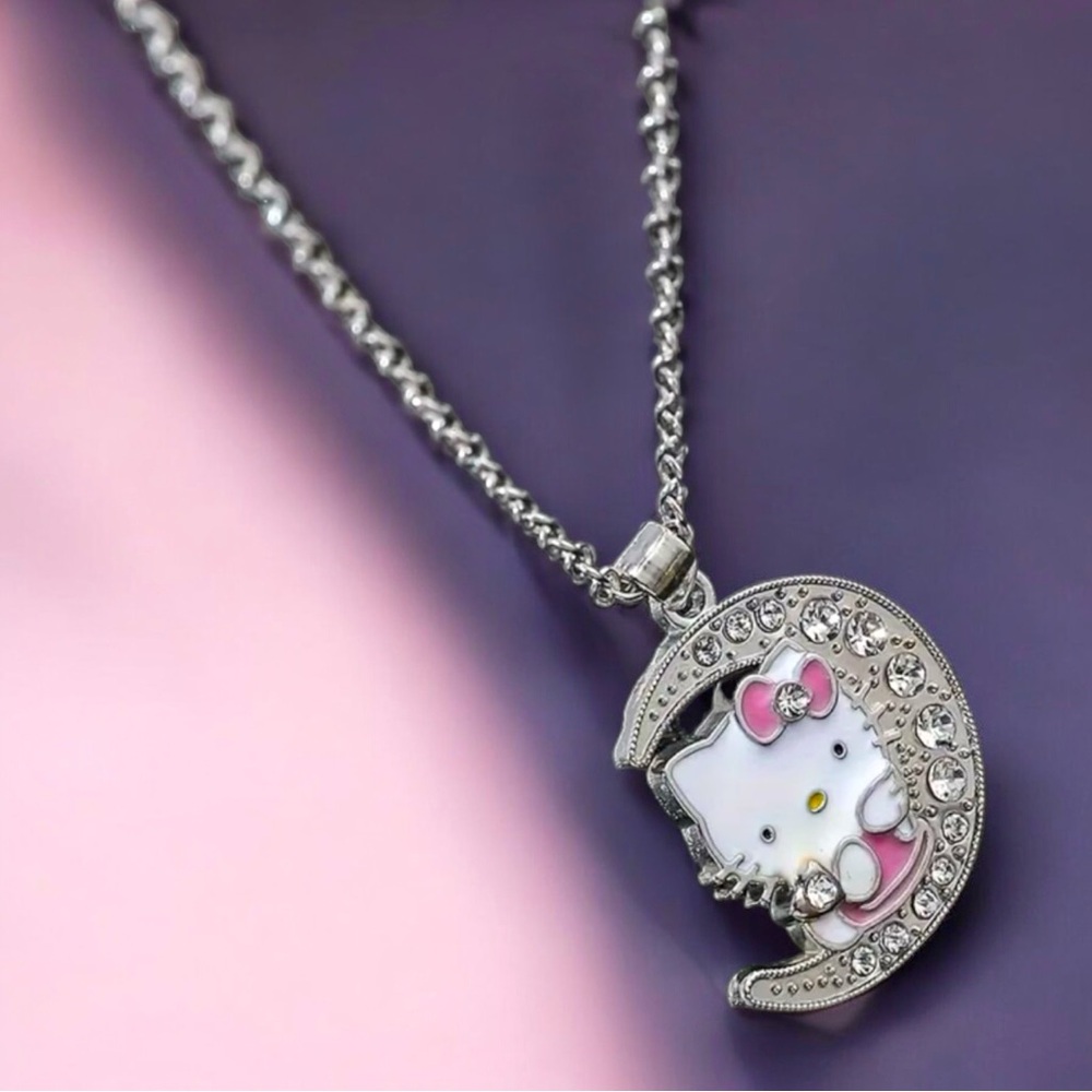 🆕 Hello Kitty Anime Characters Kawaii “to the moon and back” Pendant Necklace🌛